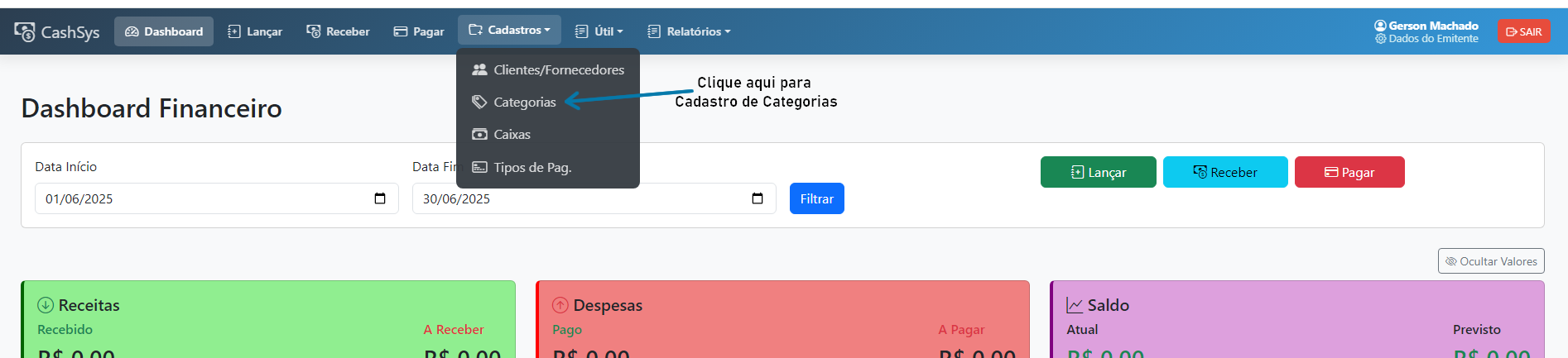 Cadastro de Categorias