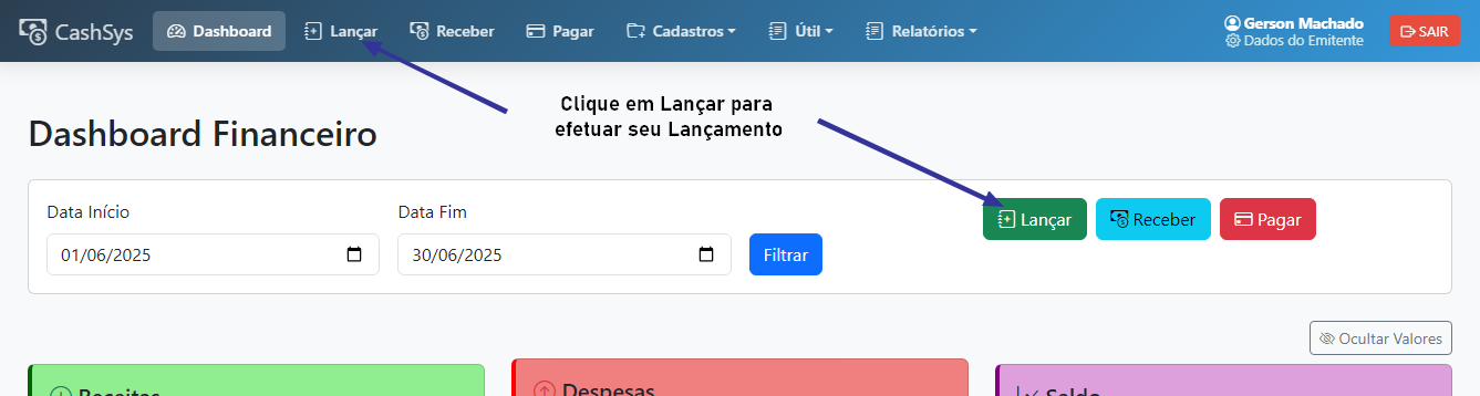 Inclusão de Lançamentos