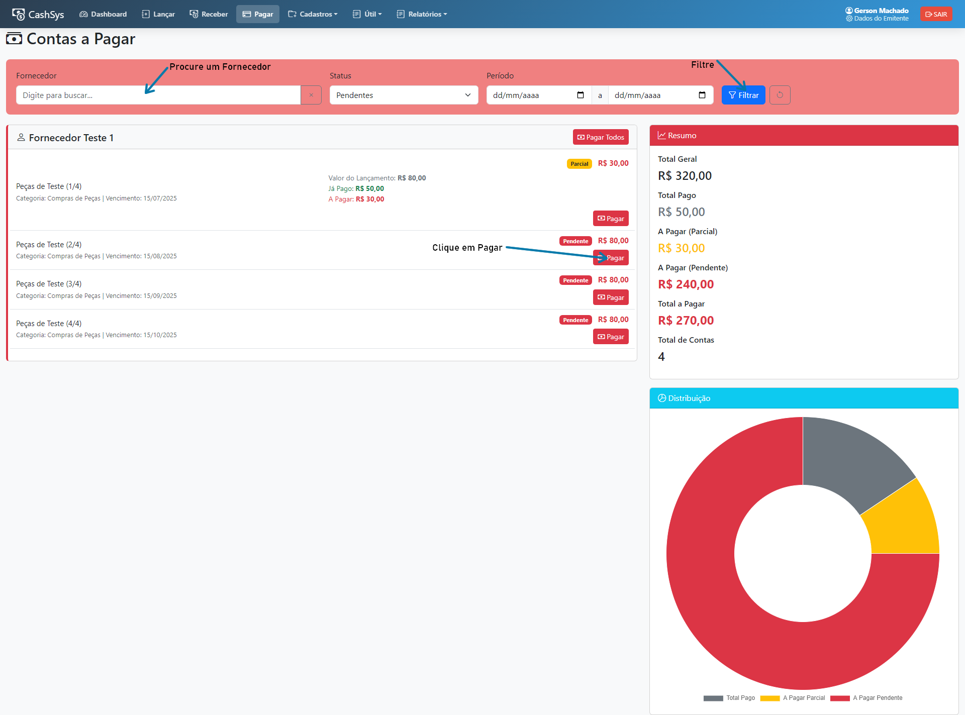 Pagamentos e Recebimentos