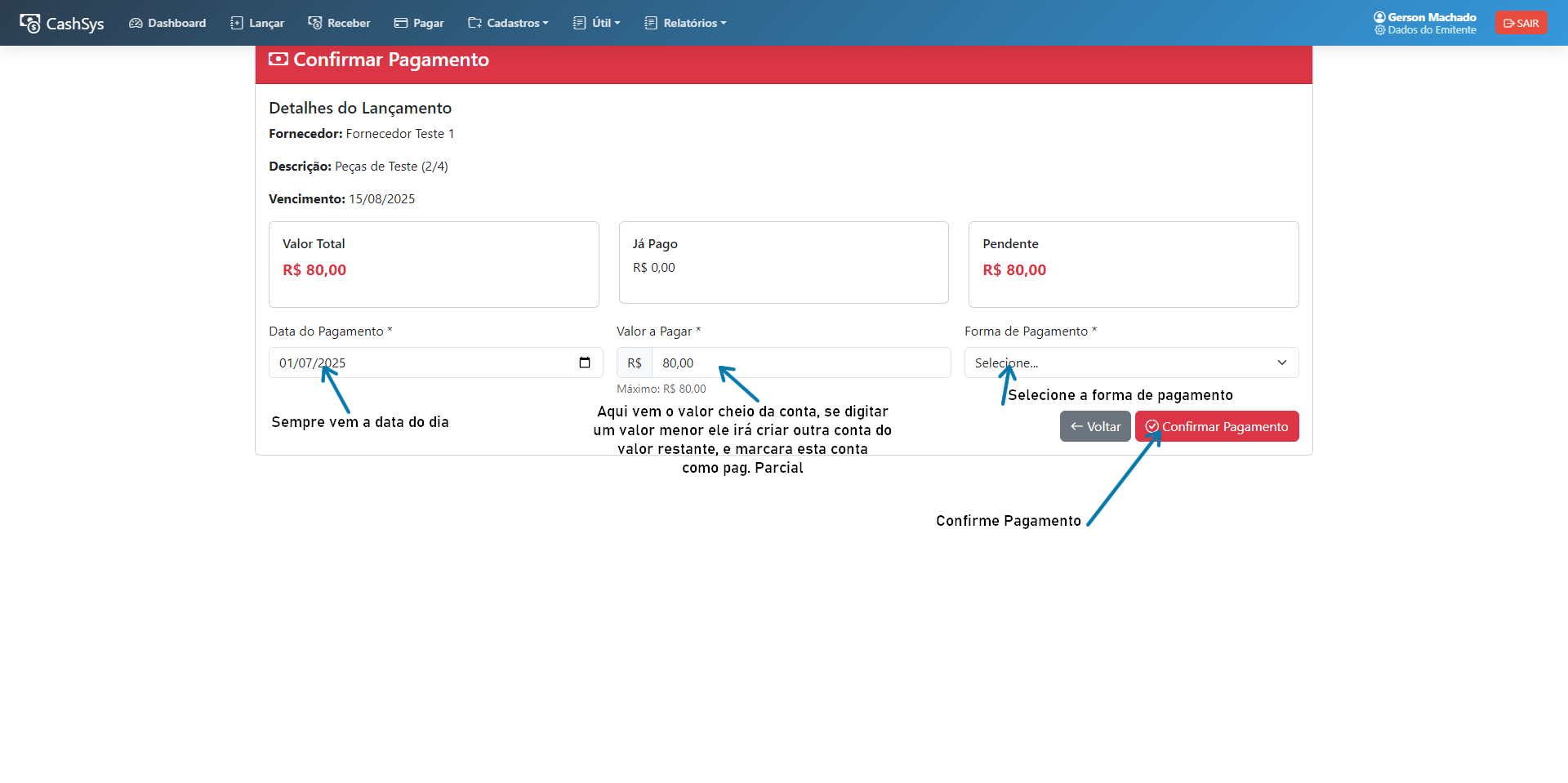Pagamentos e Recebimentos