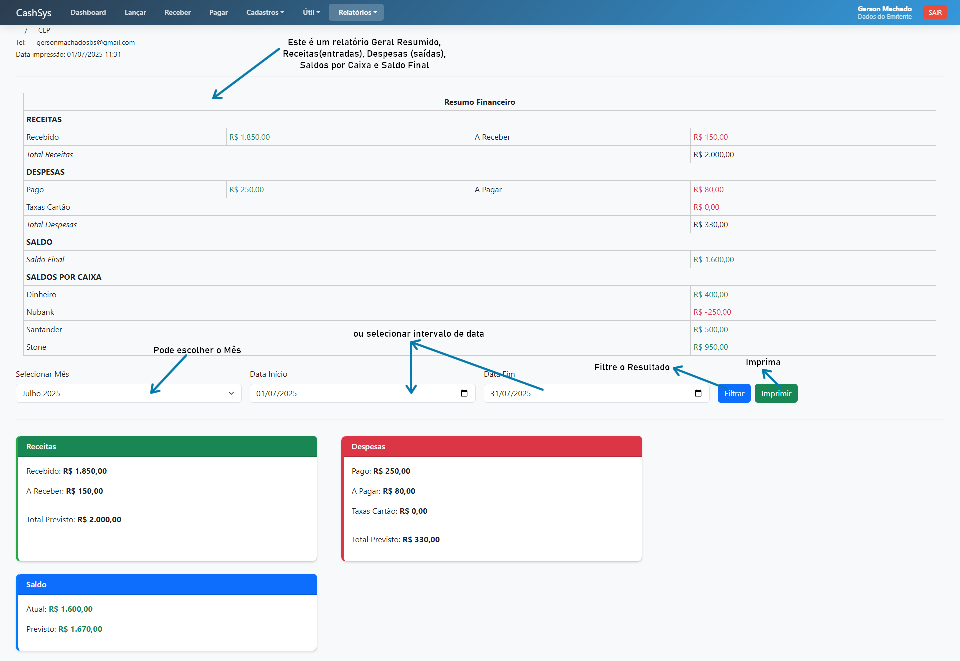 Relatórios Financeiros